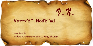 Varró Noémi névjegykártya